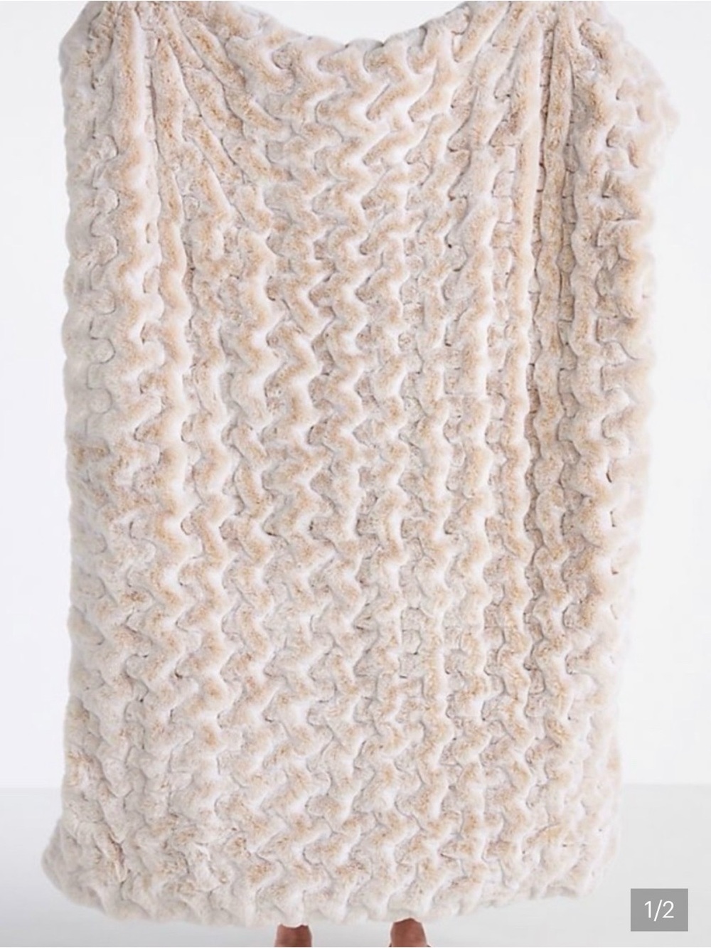 Anthropologie Luxe Faux Fur Throw Blanket